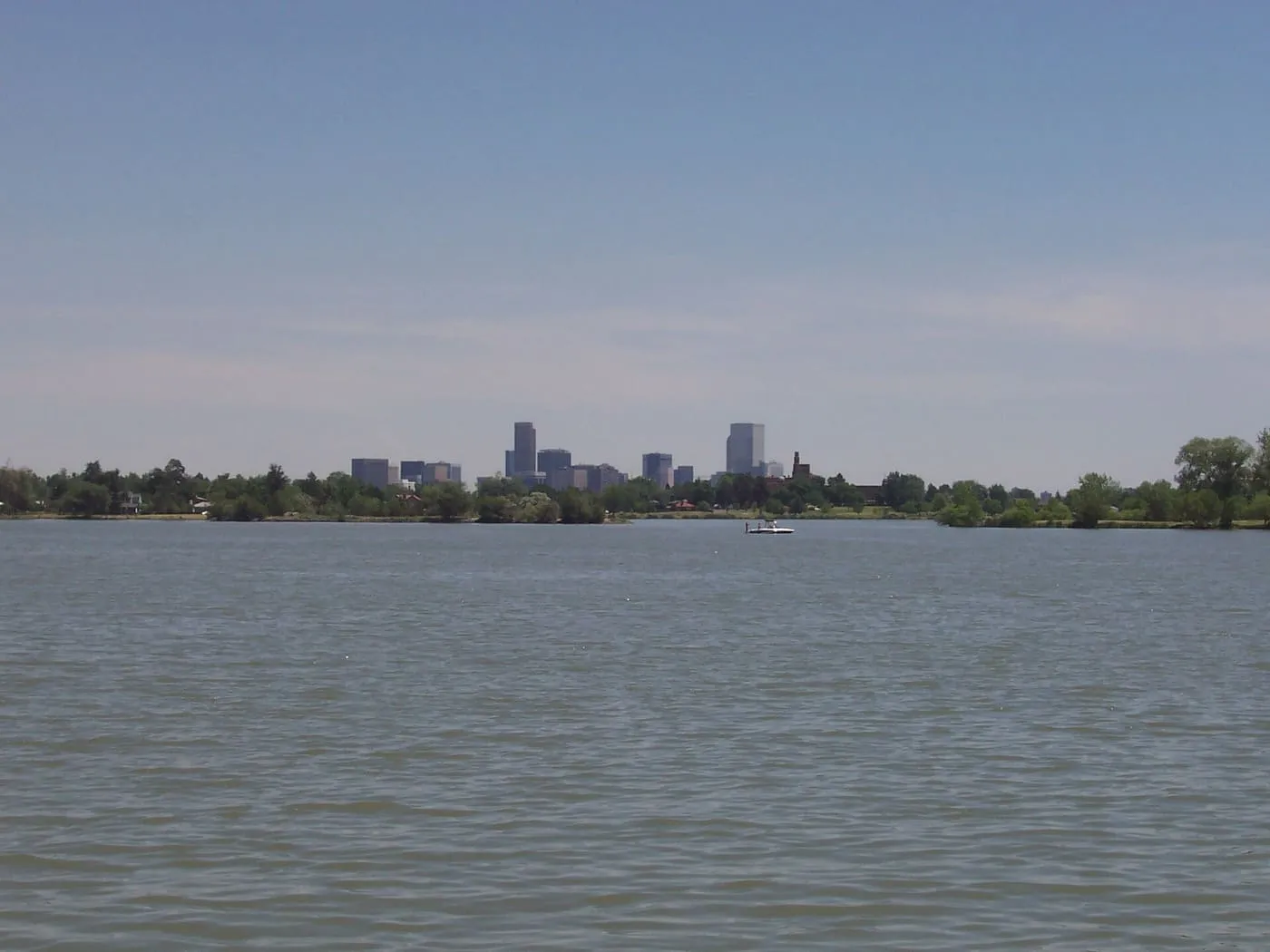 Sloan’s Lake with the Denver skyline near Edgewater