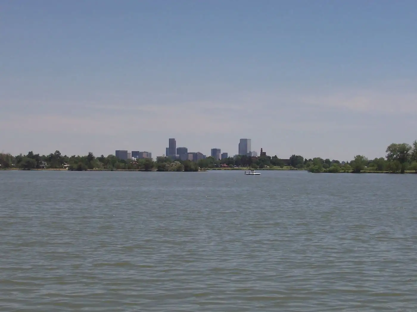 Sloan’s Lake with the Denver skyline near Edgewater