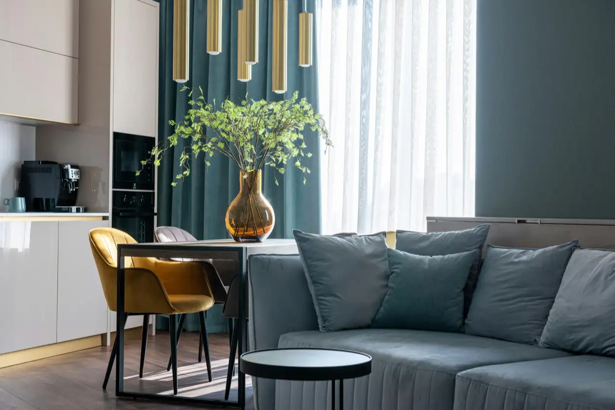 Tidy modern living room after a Home Helper visit in Lakewood, CO